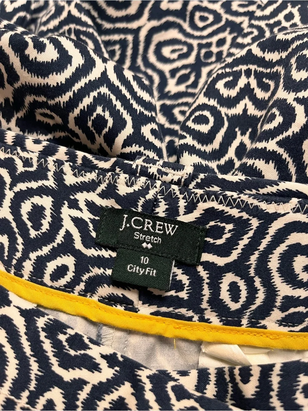 J. Crew Black & White Geometric Cropped Pants